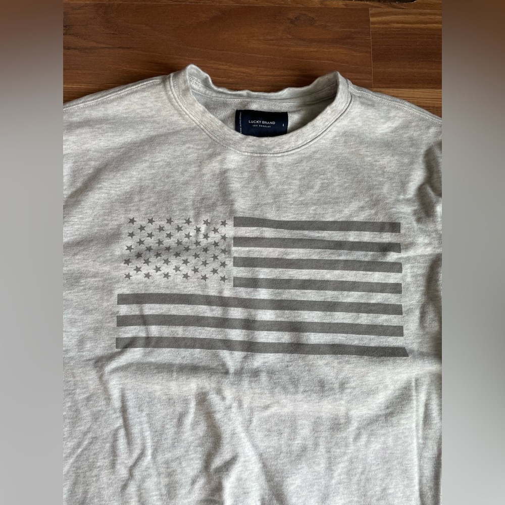 Lucky Brand 100% Cotton USA Flag Crewneck | men’s large - Picture 4 of 8